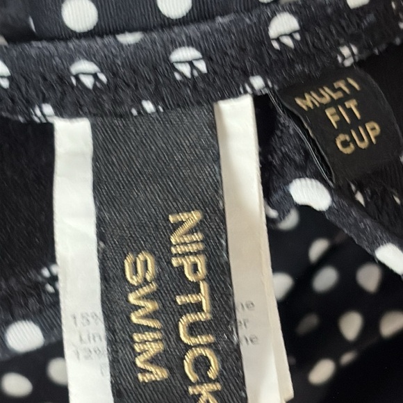 Niptuck Multi Fit Cup One Piece Swimsuit Black White Polka Dot Size 8 - Picture 9 of 16